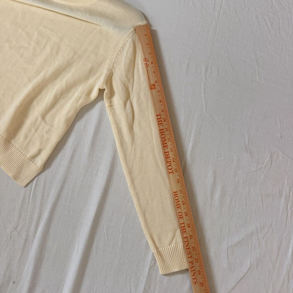 Kule Light Yellow Cotton Knit Sweater Women’s Medium Long Sleeve Crewneck Luxury - Picture 6 of 11